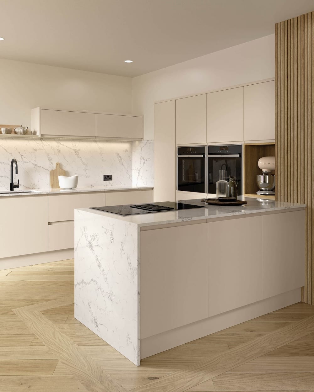 Cashmere luxury handleless kitchen