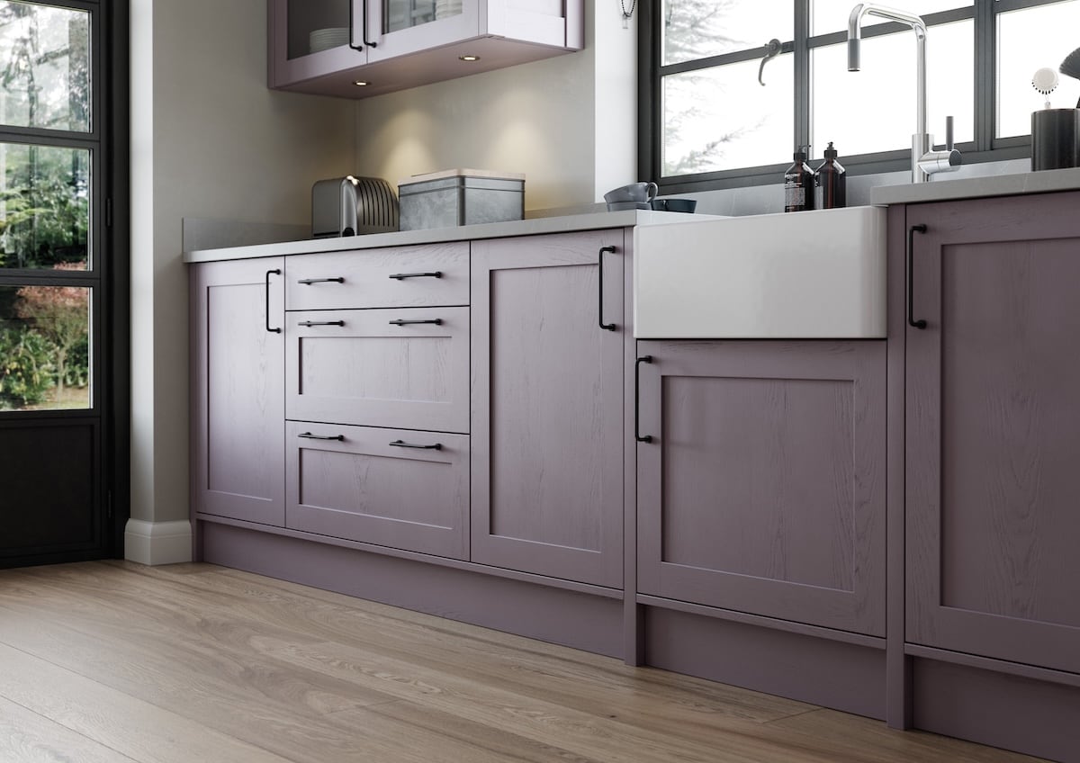 Purple shaker kitchen