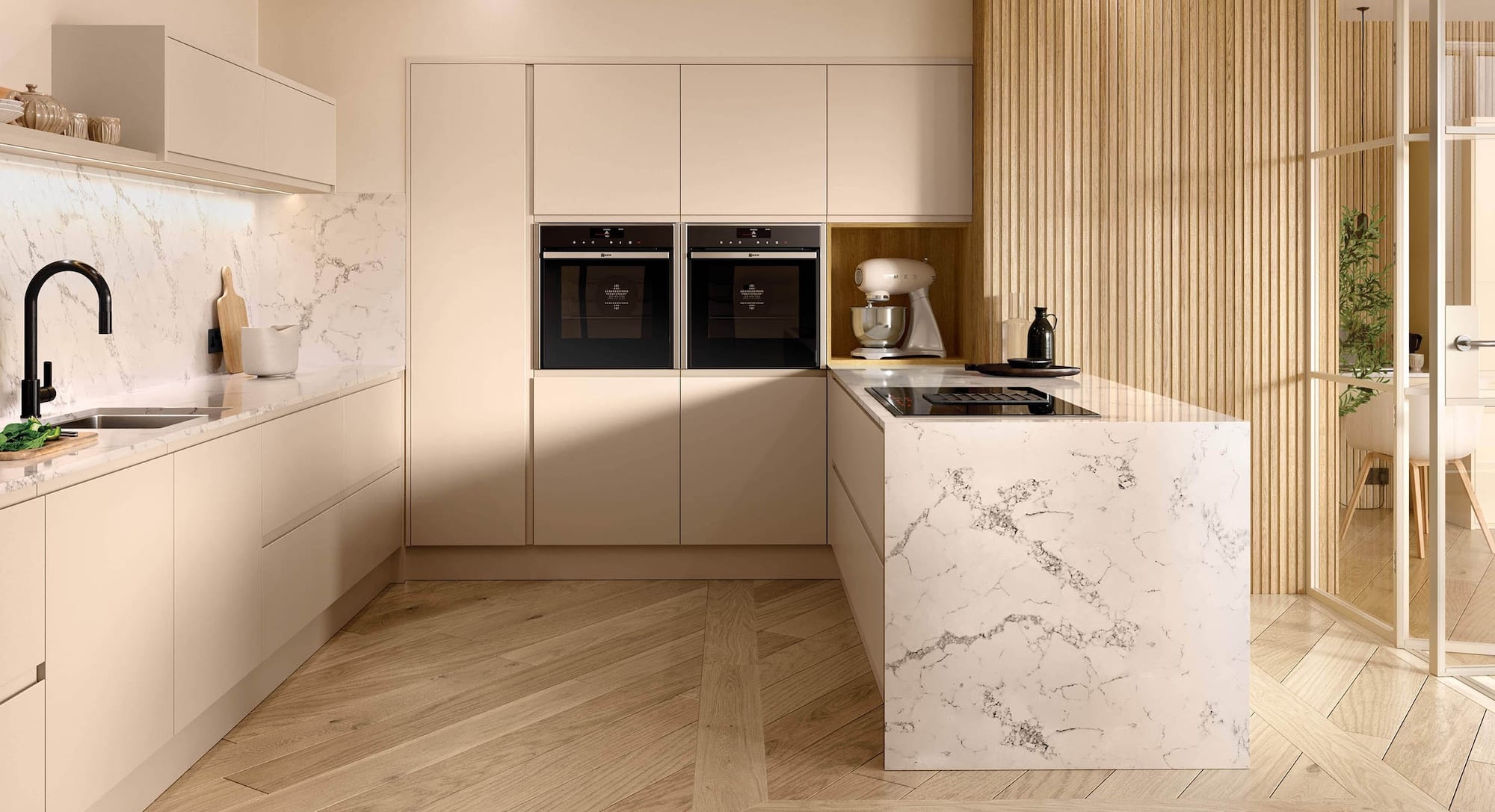 Cashmere modern handleless kitchen