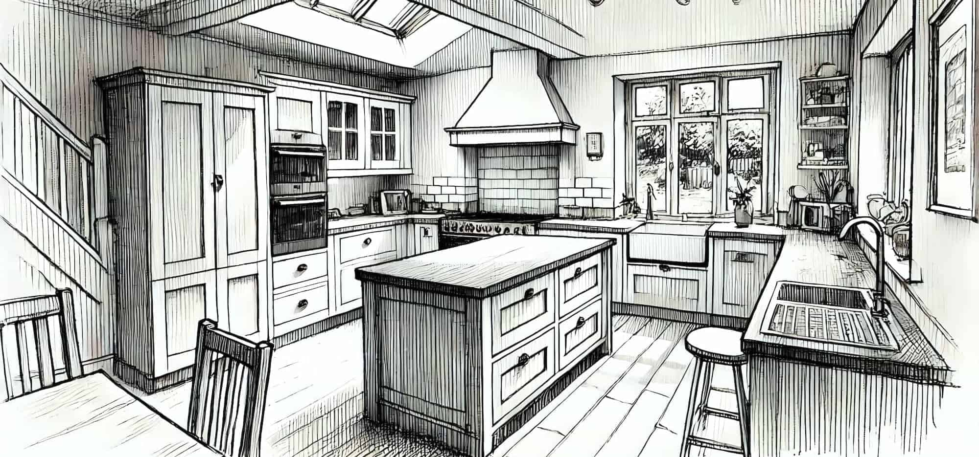 Kitchen design sketch