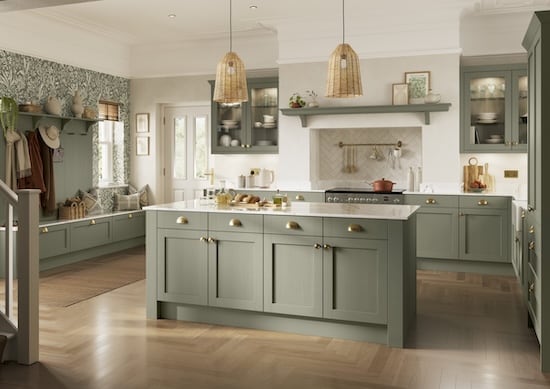 Green bespoke kitchen